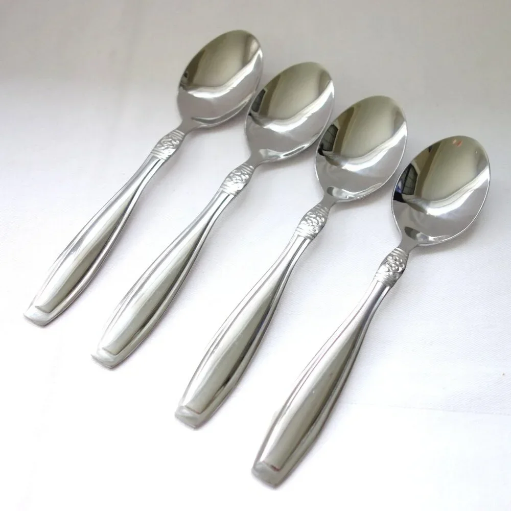 Oneida Vista Stainless 18/0‎ Flatware 4 Soup Tablespoons